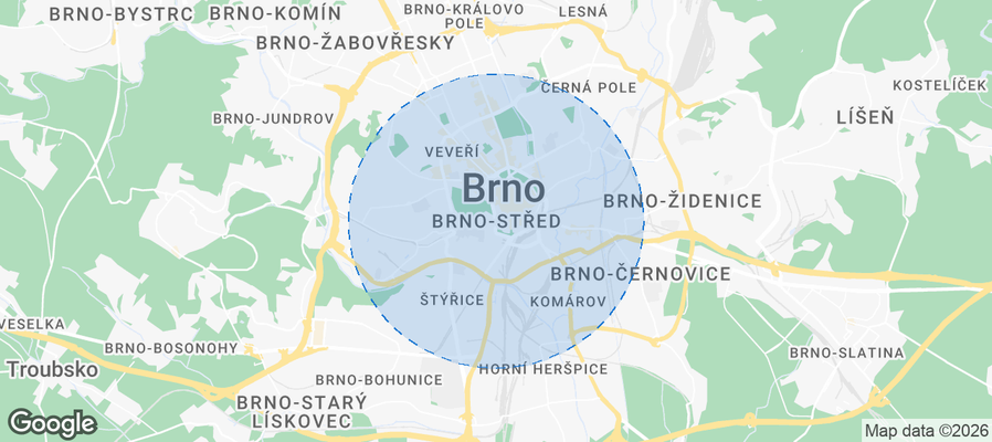 Brno-střed Airbnb map